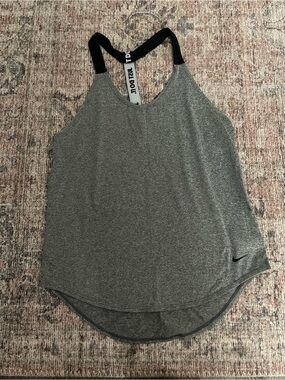 Nike Women's Gray Racerback Tank with Black Straps